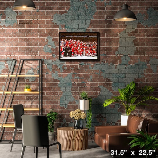 Chicago Blackhawks 20" x 29" Framed Canvas 2015 Stanley Cup 31.5" x 22.5"
